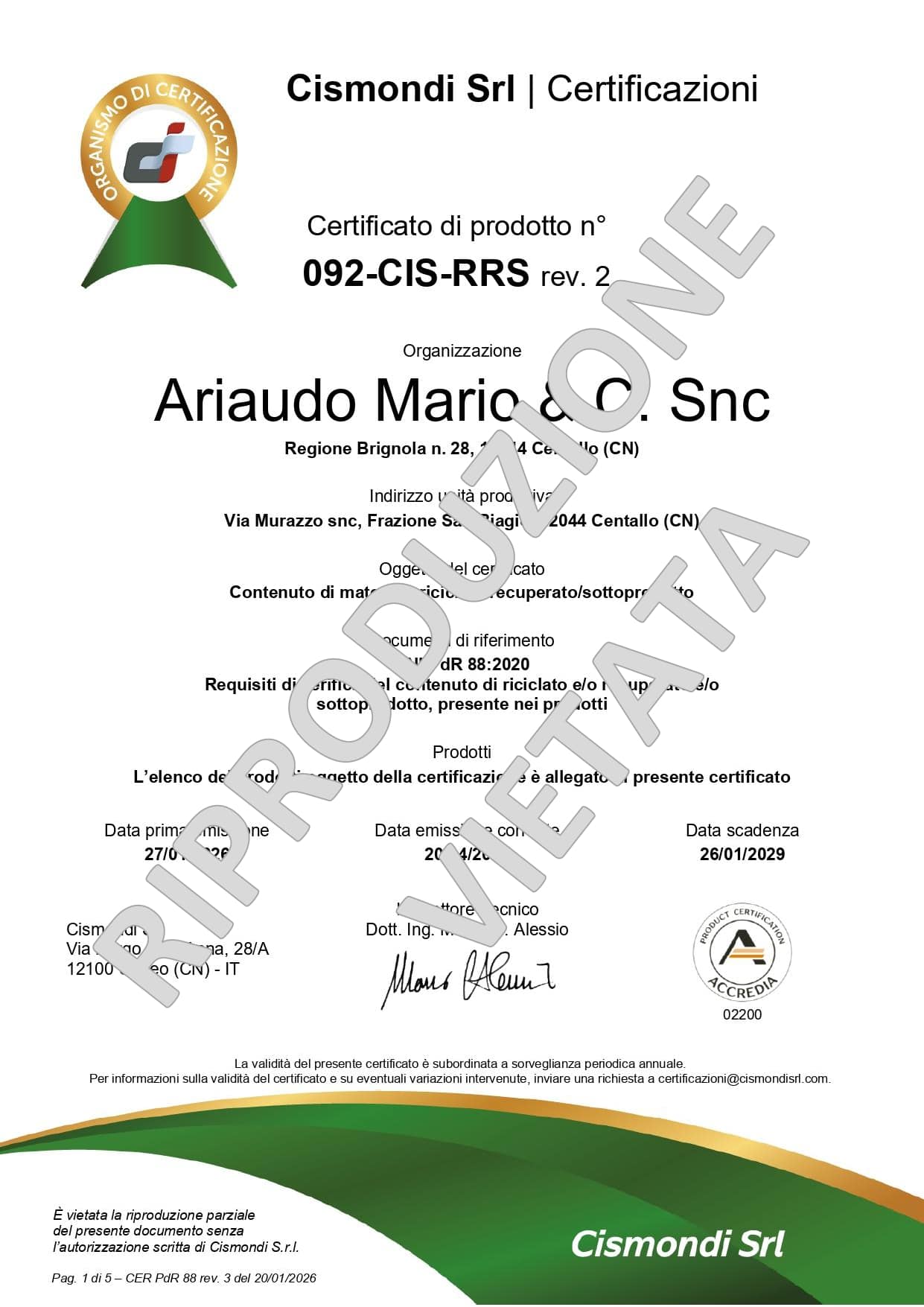 CERTIFICATO UNI/PdR 88:2020 BETON